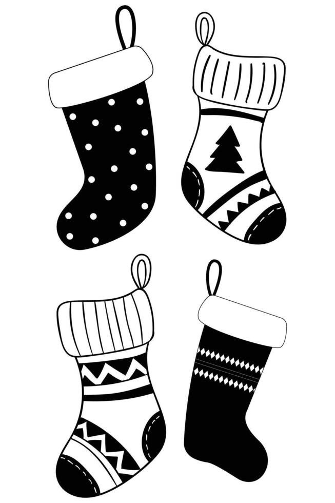 Christmas stocking clip art set vector