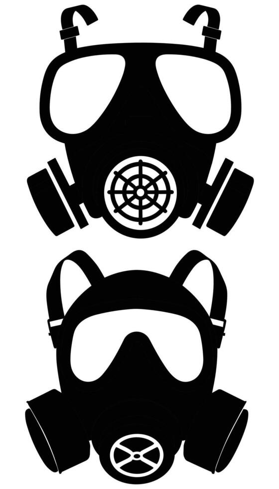 Gas mask silhouette vector