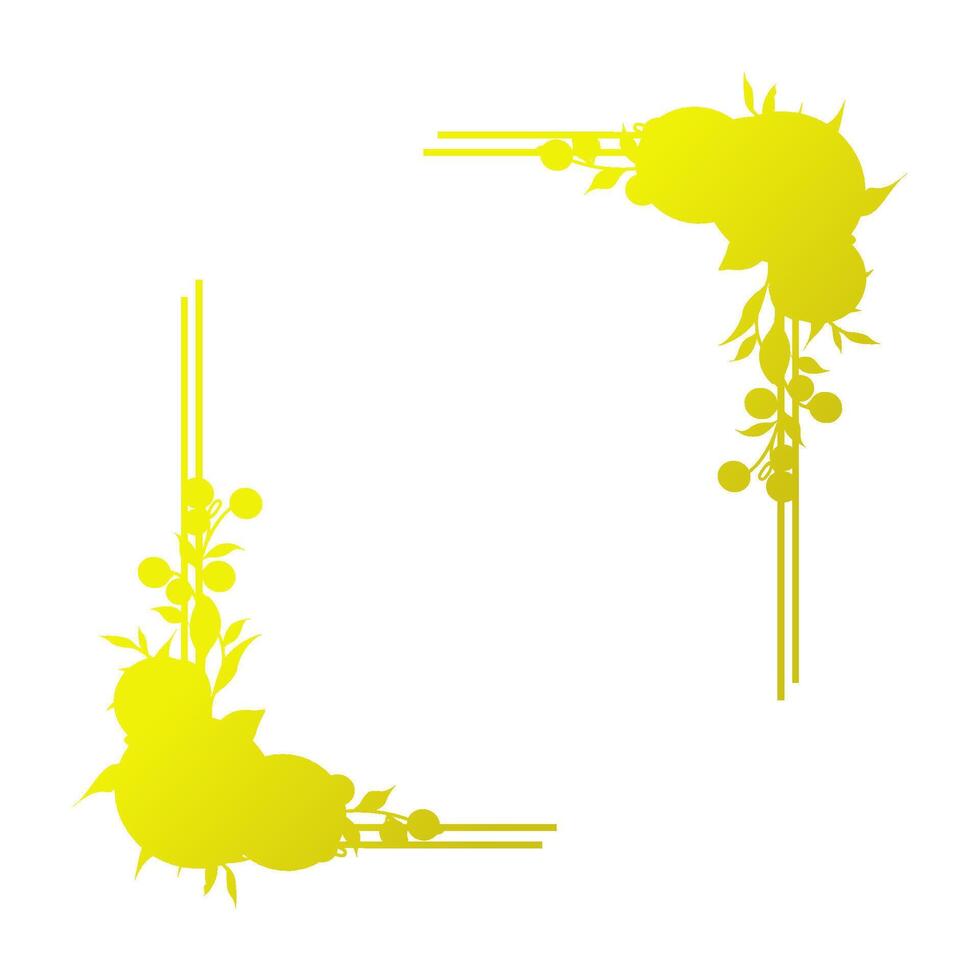 square floral border in gold color vector