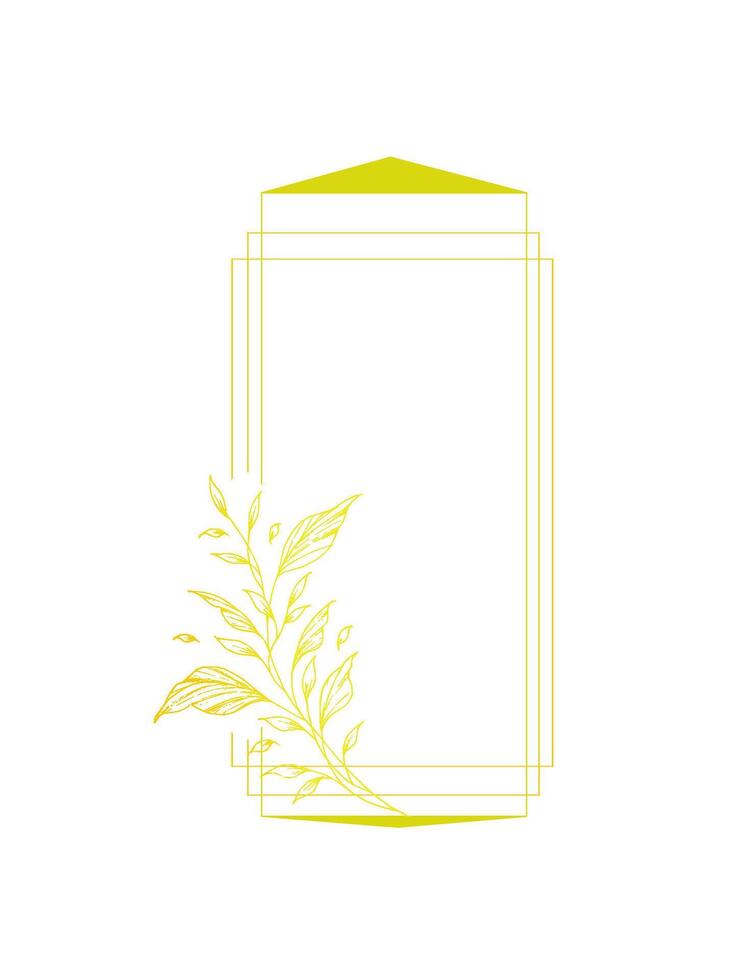 square floral frame in gold color vector