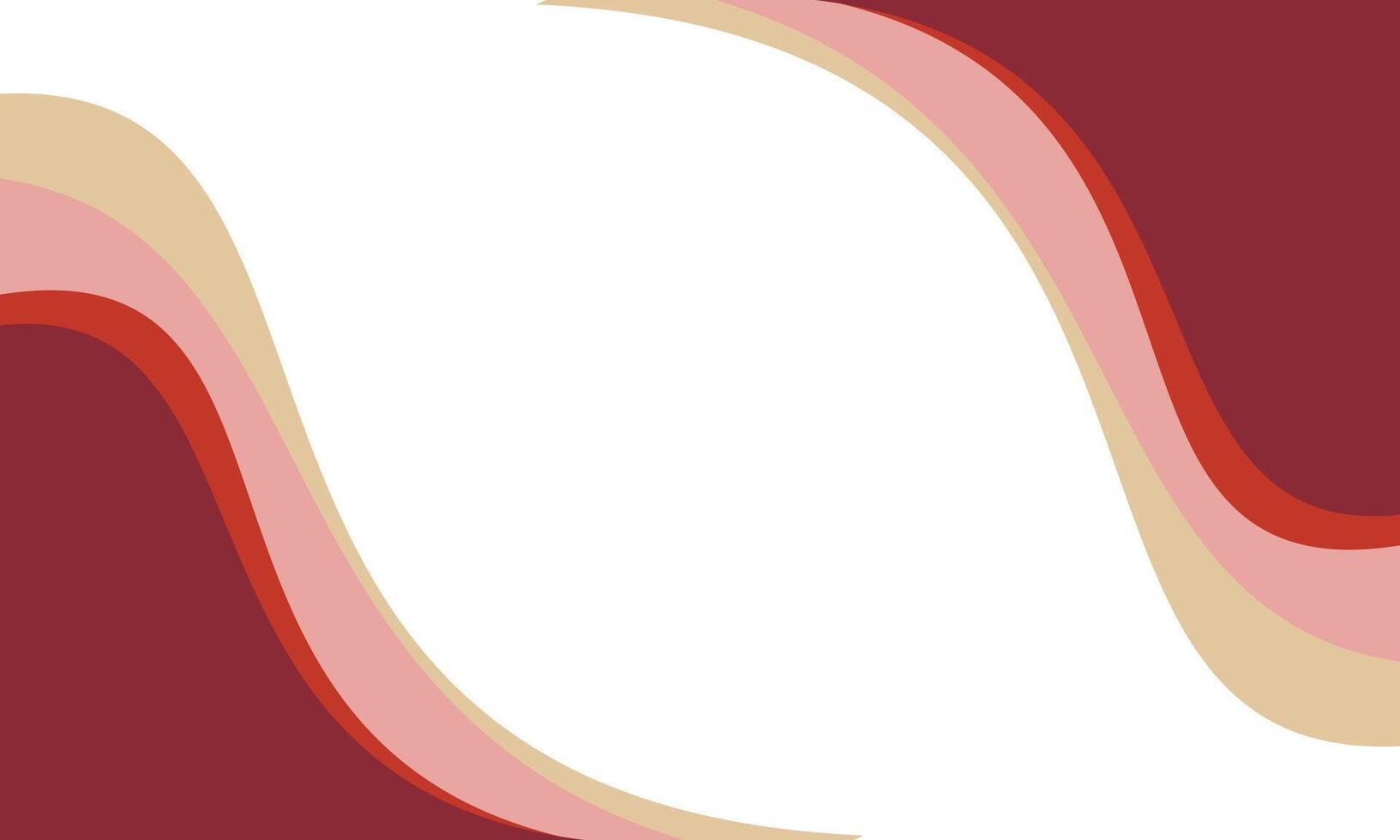 abstract wave frame in red and cream vector