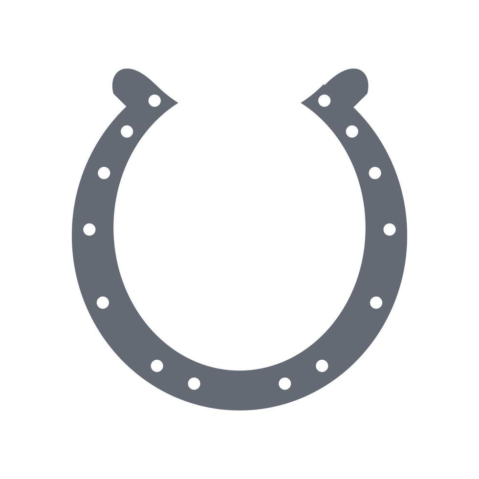 steel horseshoe icon logo design template vector