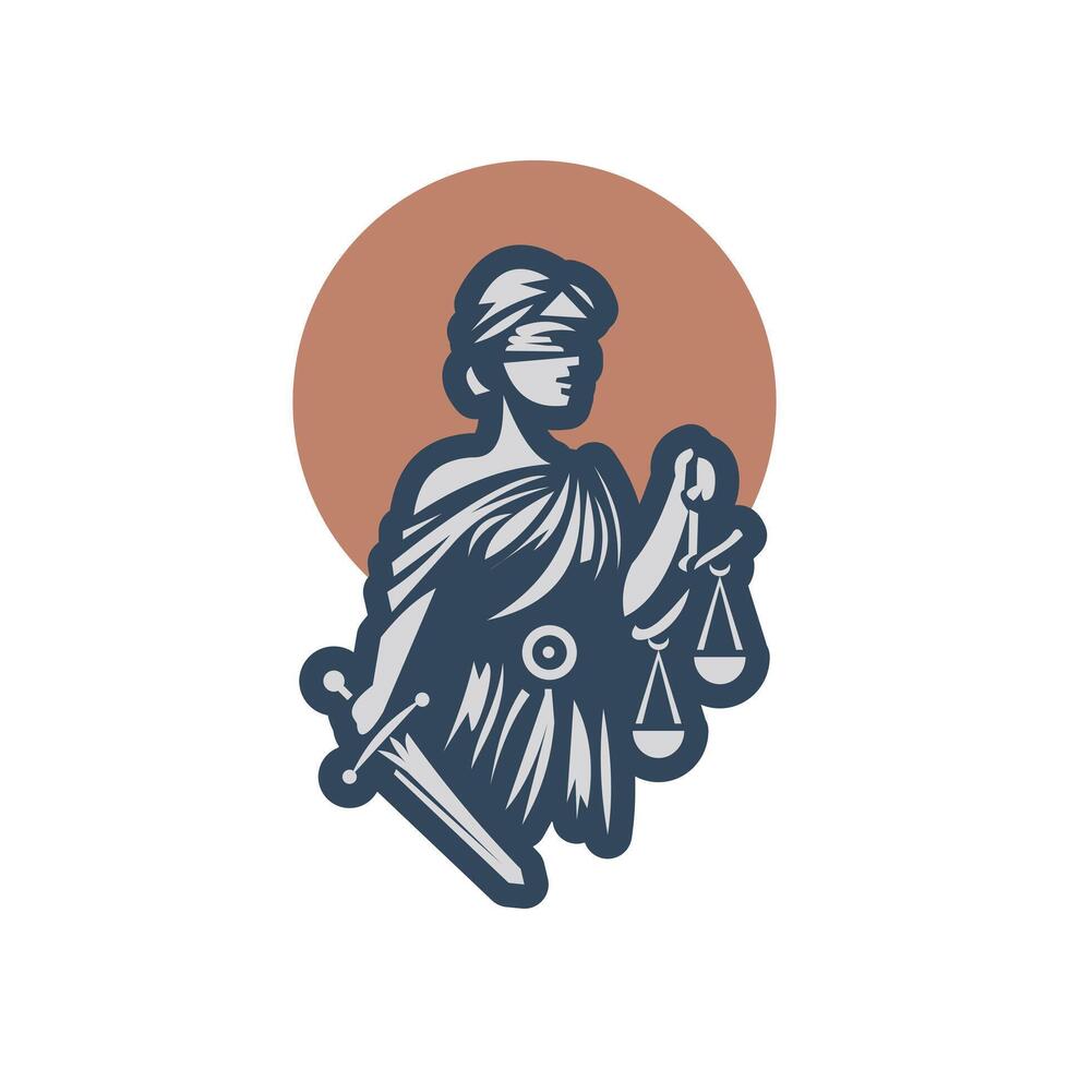 woman law firm icon logo design template vector