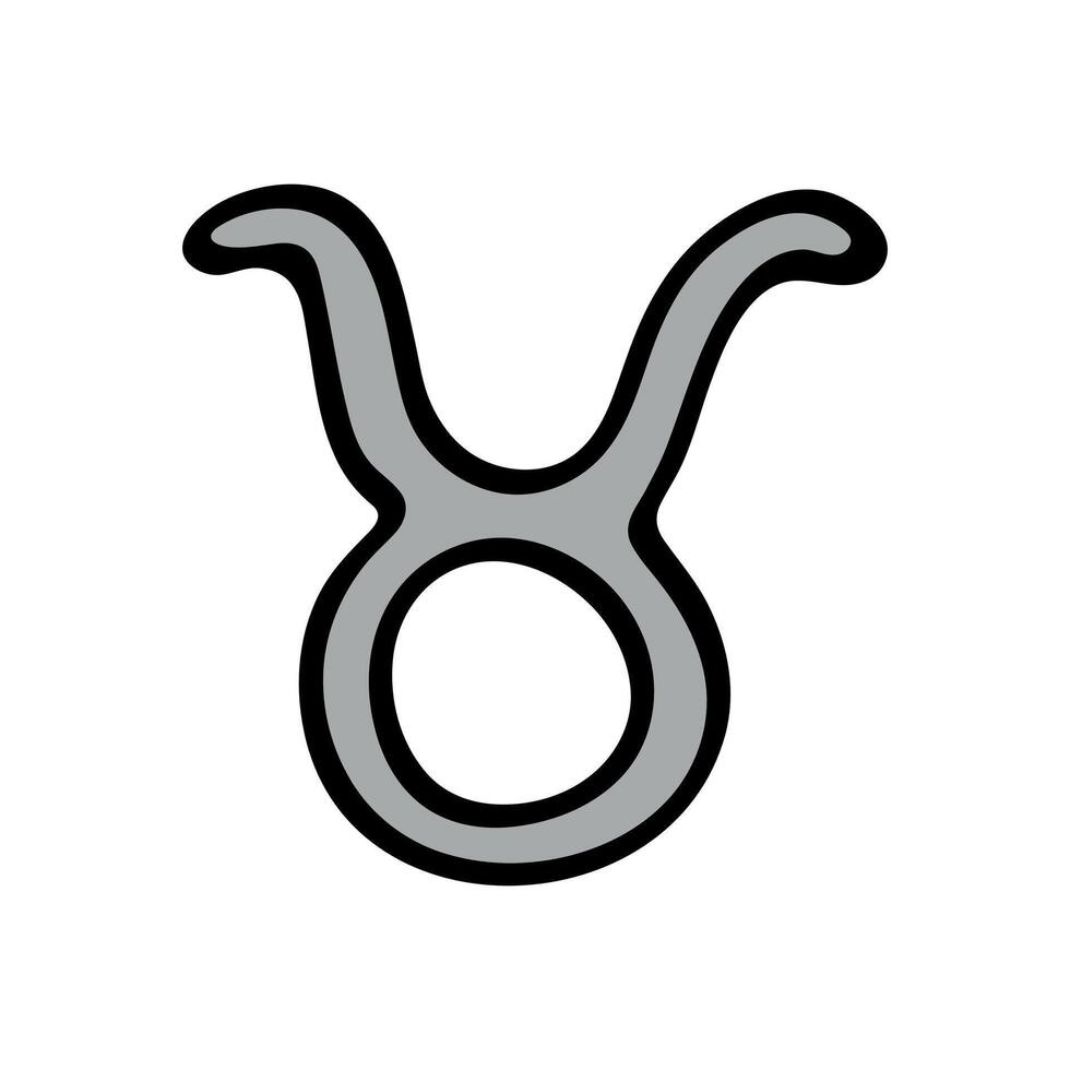 Hand drawn taurus zodiac sign Esoteric symbol doodle Astrology clipart Element for design vector