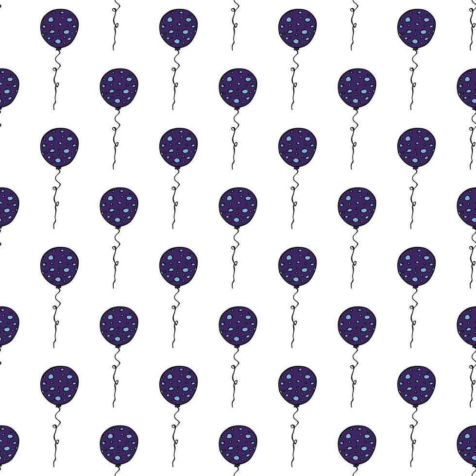 Holiday seamless pattern with flying balloon doodle for decorative print, wrapping paper, greeting cards, wallpaper and fabric vector