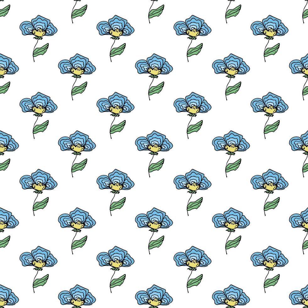 Summer seamless pattern with flowers doodle for decorative print, wrapping paper, greeting cards, wallpaper and fabric vector