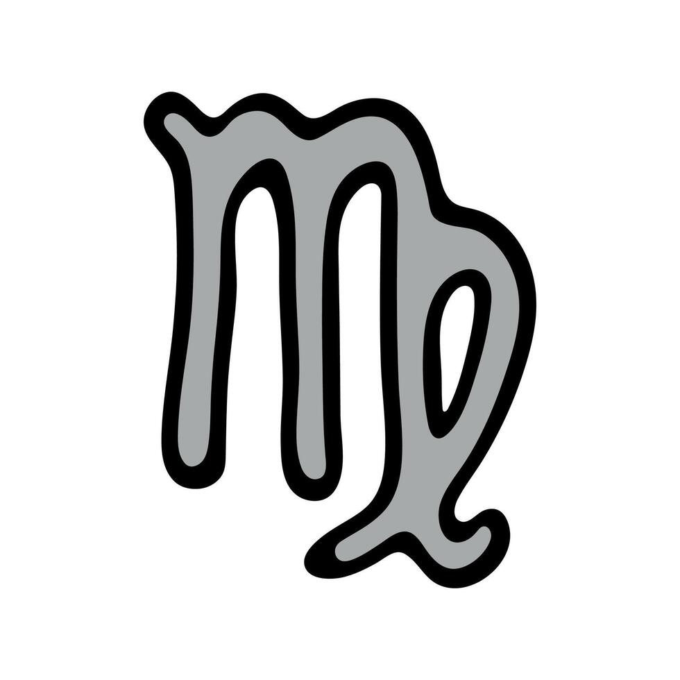Hand drawn virgo zodiac sign Esoteric symbol doodle Astrology clipart Element for design vector