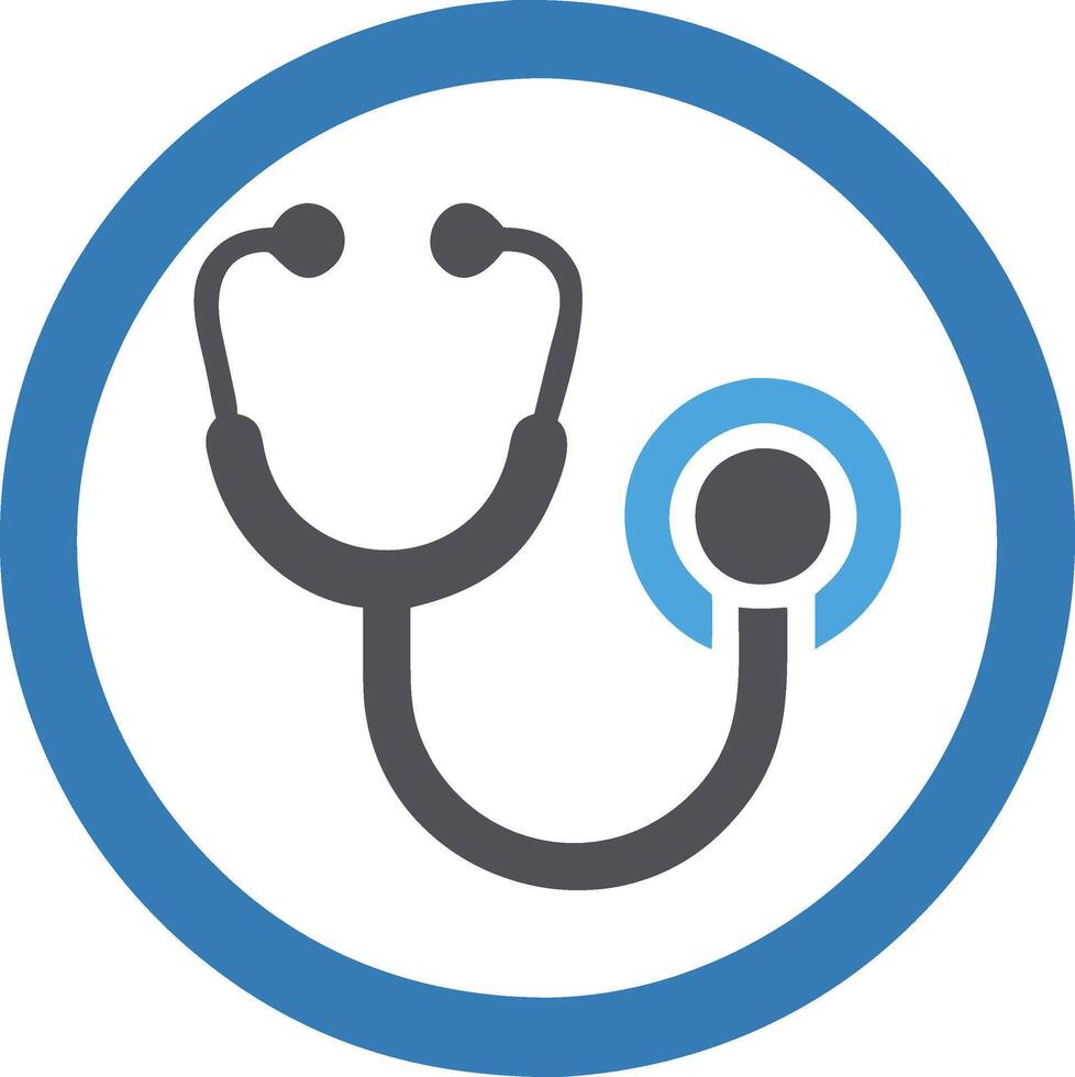 Stethoscope Icon in Blue Circle for Medical and Healthcare Use vector