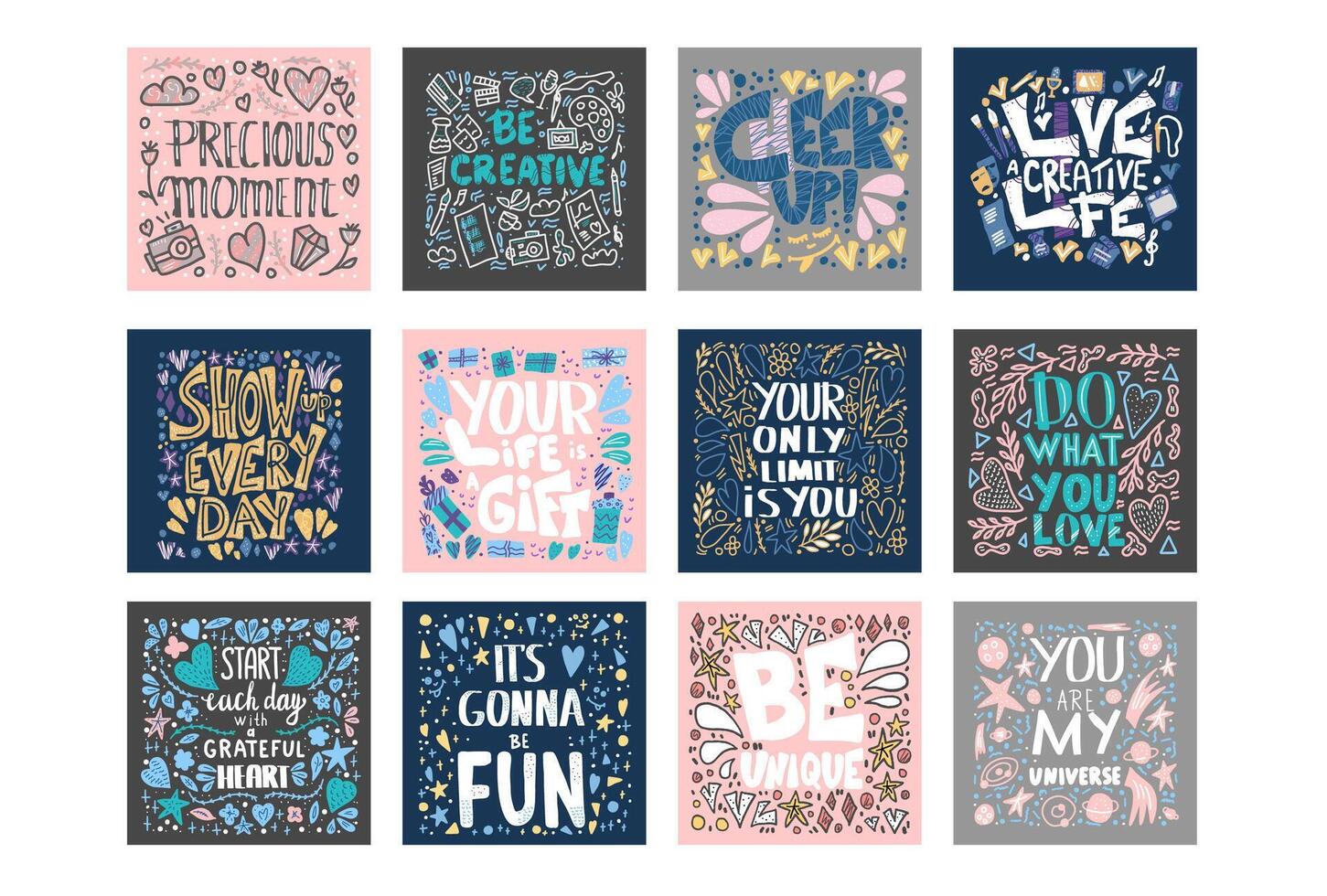 Set of posters. collection of banners. vector
