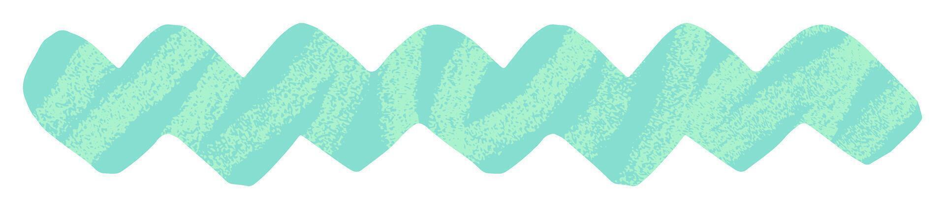 Abstract turquoise cut out wave shape isolated on white background. Colorful abstract squiggle shape collage element. vector