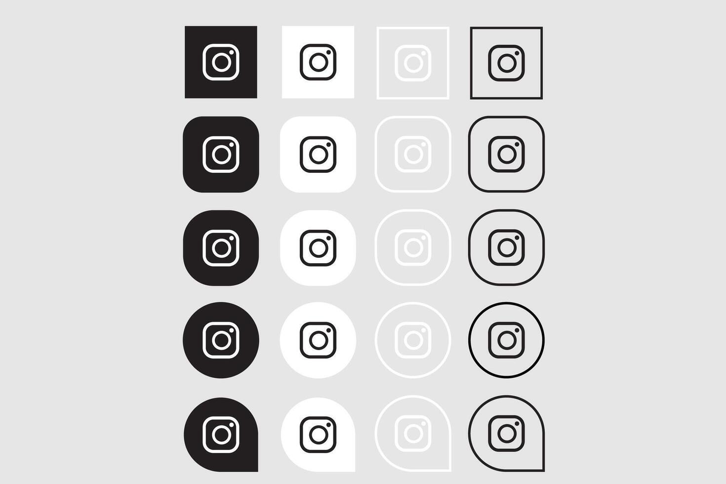 Instagram social media icons vector