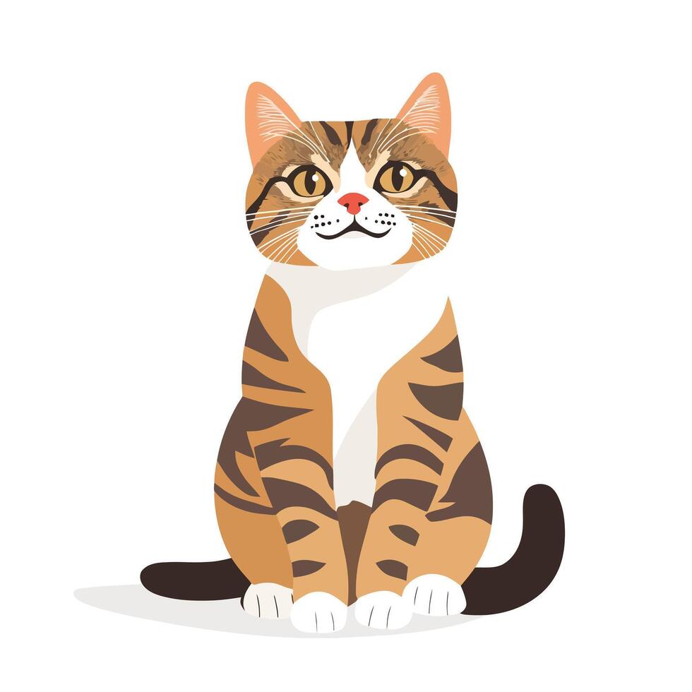 Cozy Cat at Home with a Playful Look vector