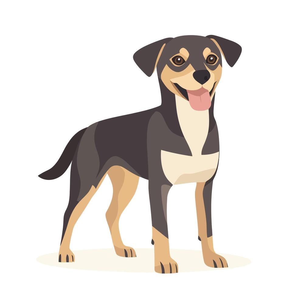 Friendly Cartoon Dog Standing with a Smile vector