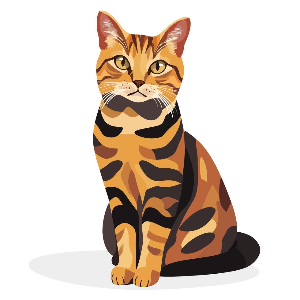 Adorable Domestic Cat with Sweet Expression vector