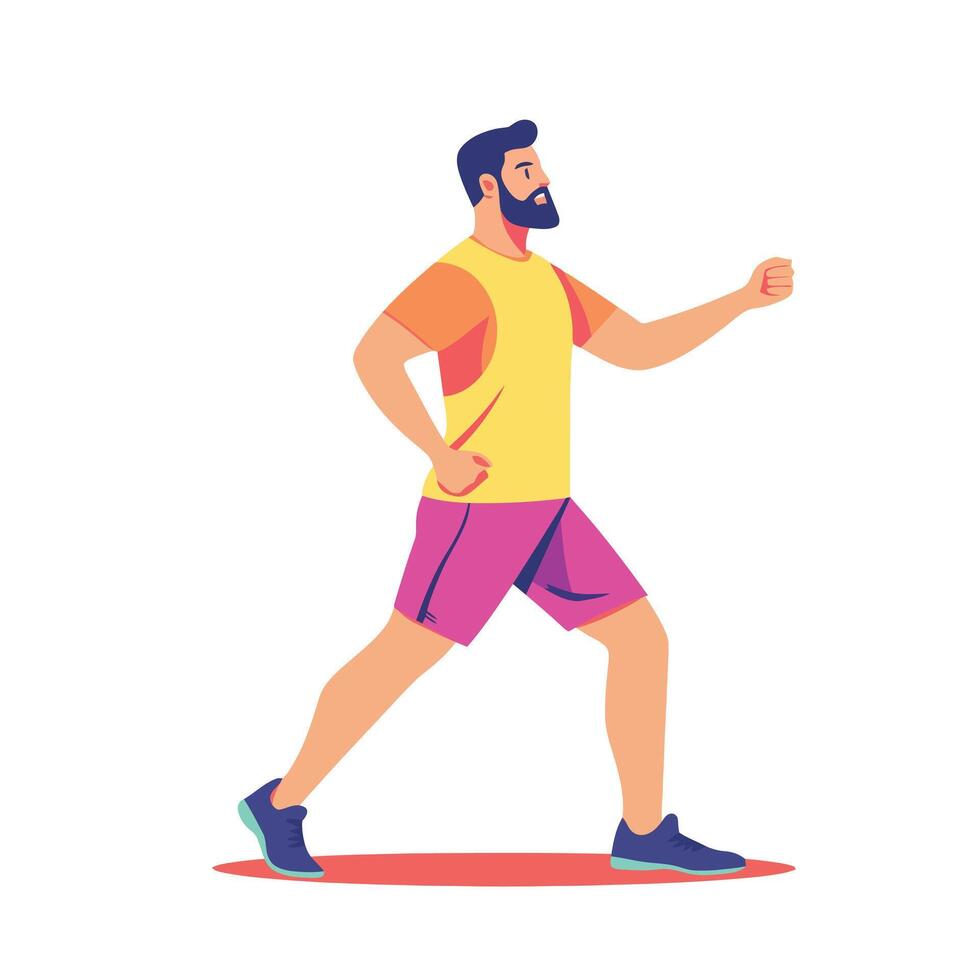 Powerful Bodybuilder Focused on Workout vector