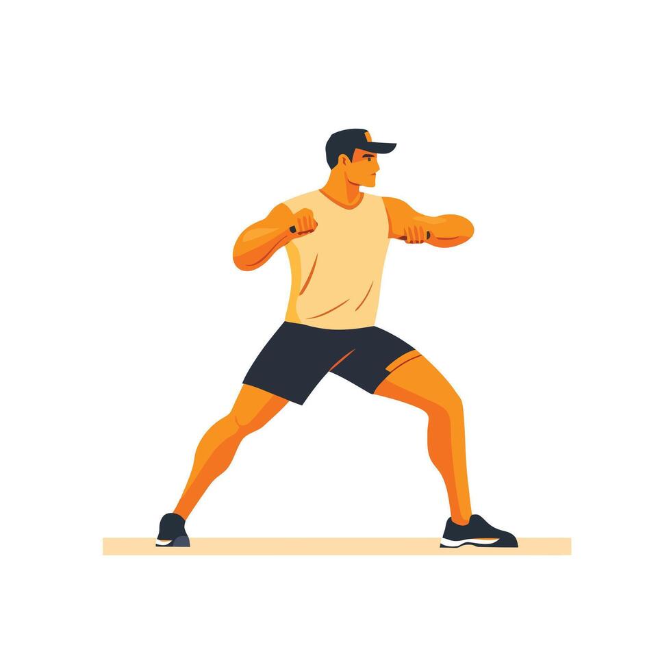 Intense Workout of a Skilled Bodybuilder vector