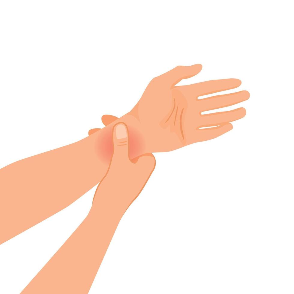 hand injury with carpal tunnel syndrome vector