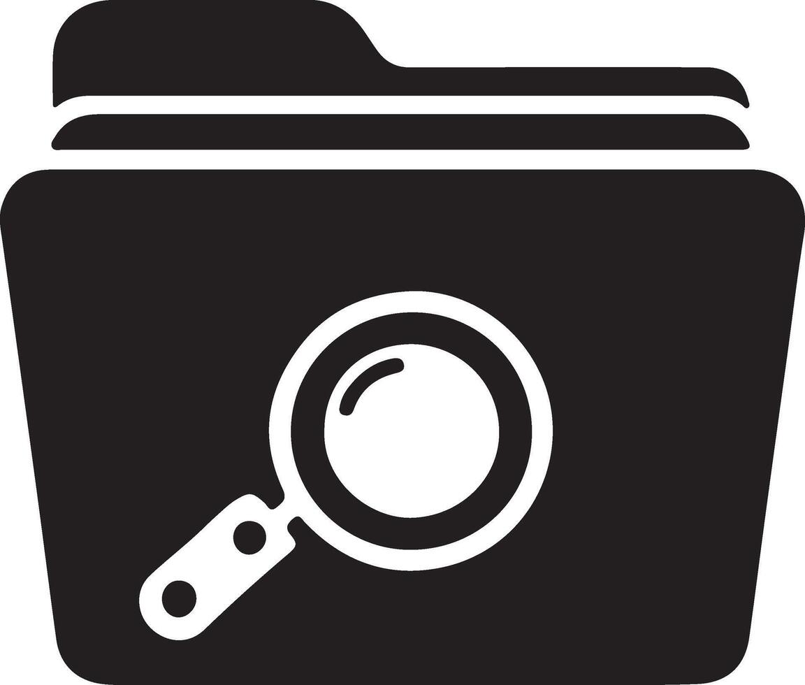 Simple search folder icon vector