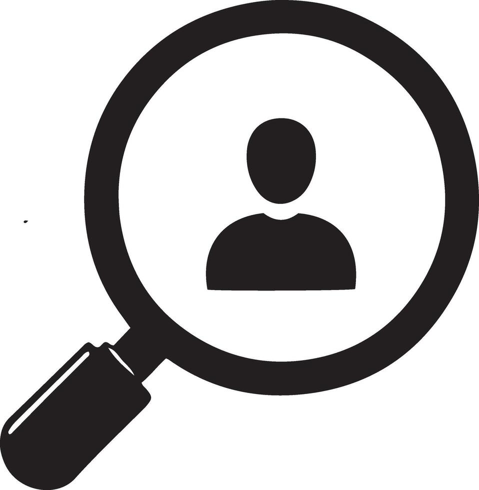 Create search job icon silhouettes with white background vector