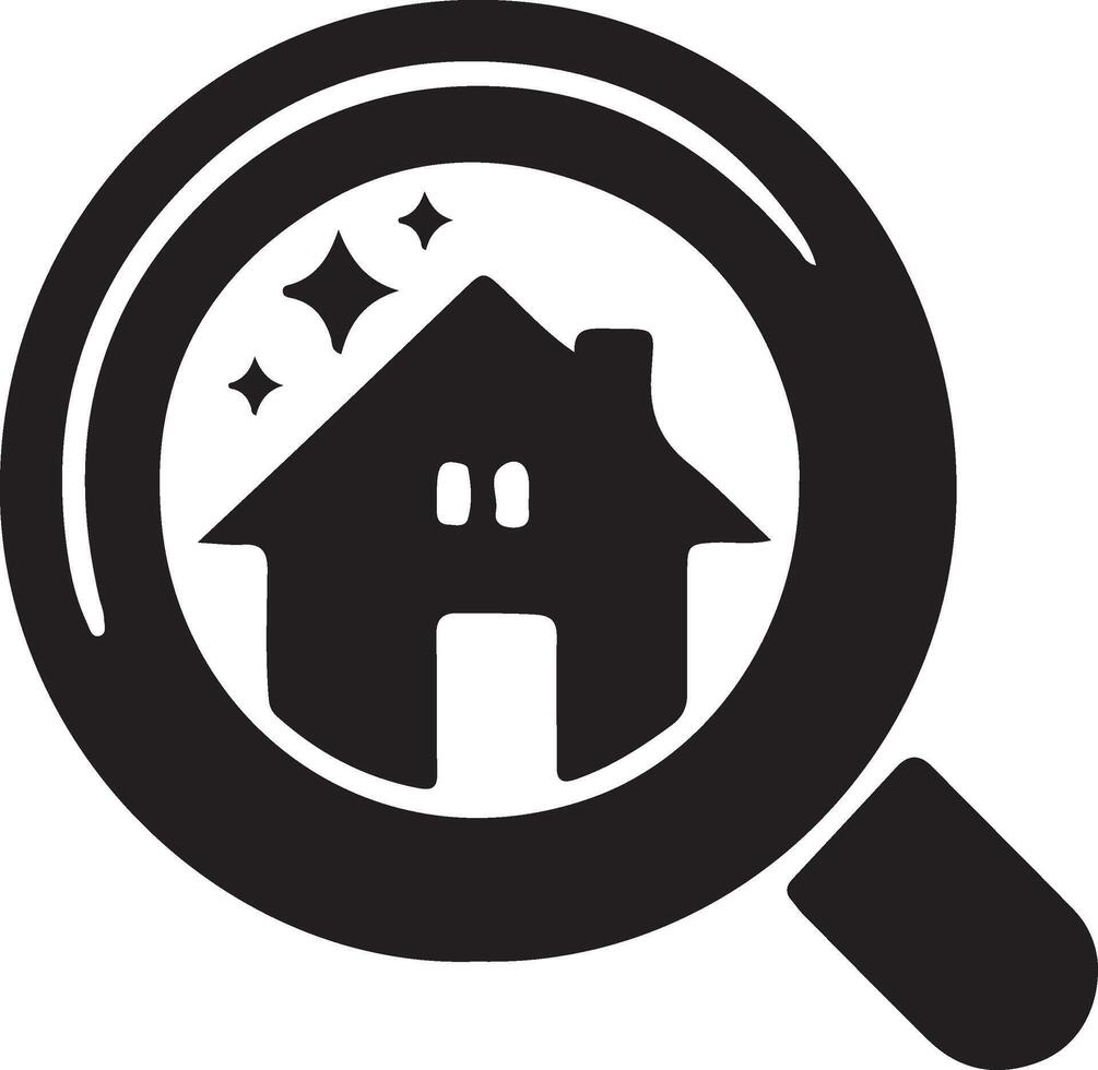 Create search property silhouettes with white background vector