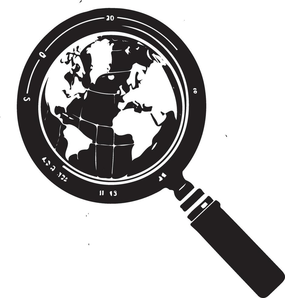 Create a search map silhouettes with white background vector