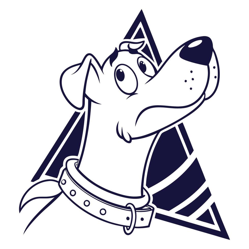 Mystery Dog with Signature Collar logo. vector