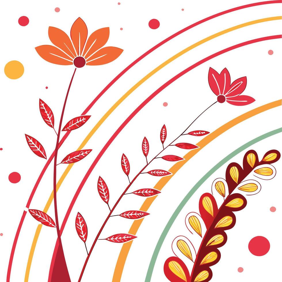 Vibrant Motion Abstract Art in Orange Yellow Green and Red. vector