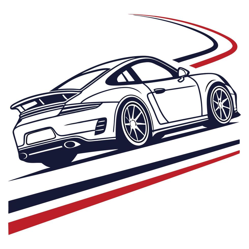 Sleek Sport Car Logo with a Modern Touch. vector