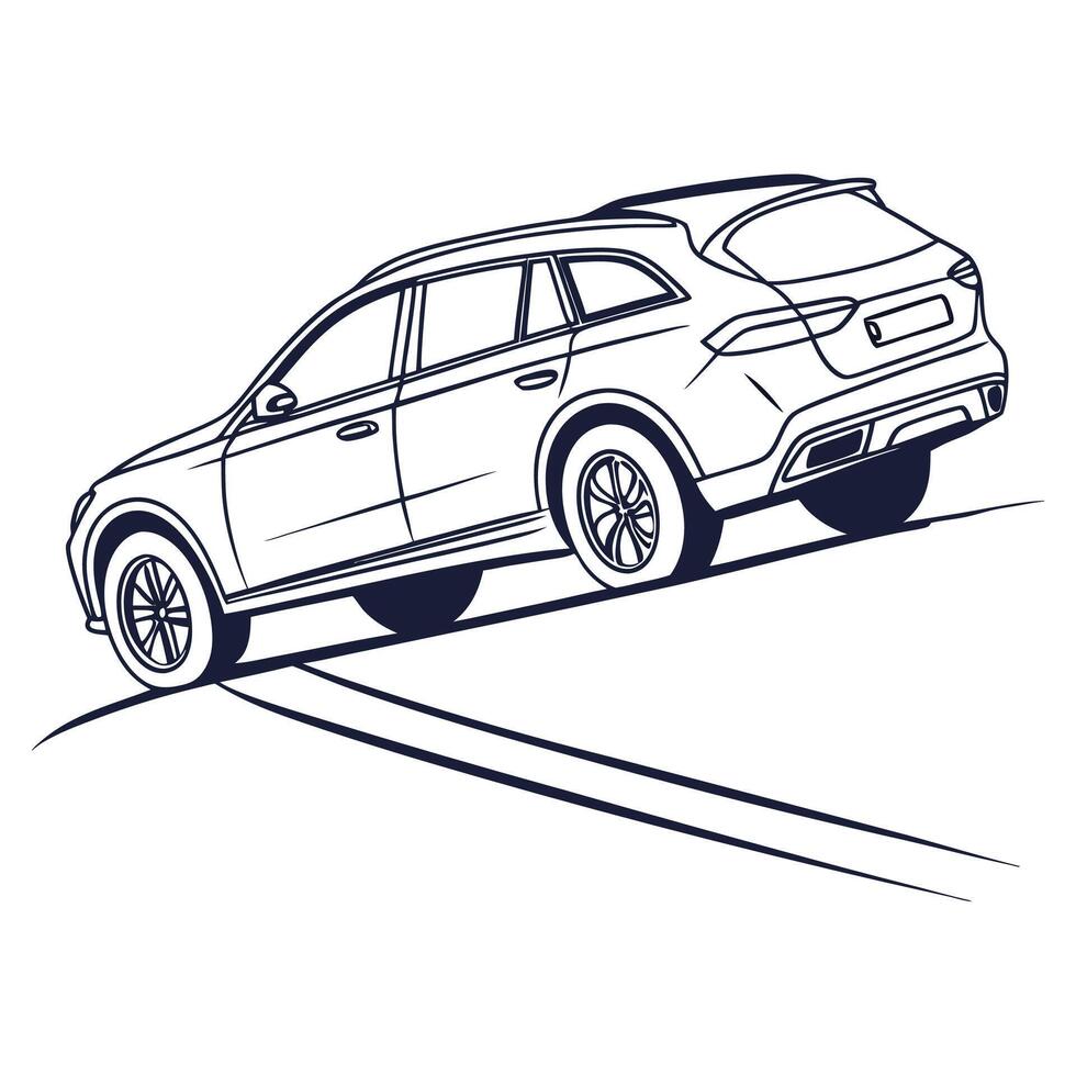 Sleek and Simple SUV car Logo Design. vector