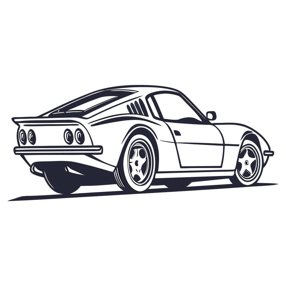 Clean and Simple Sports Car Outline logo. vector