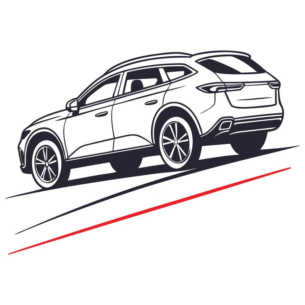 Minimalist SUV logo with a Modern Twist. vector