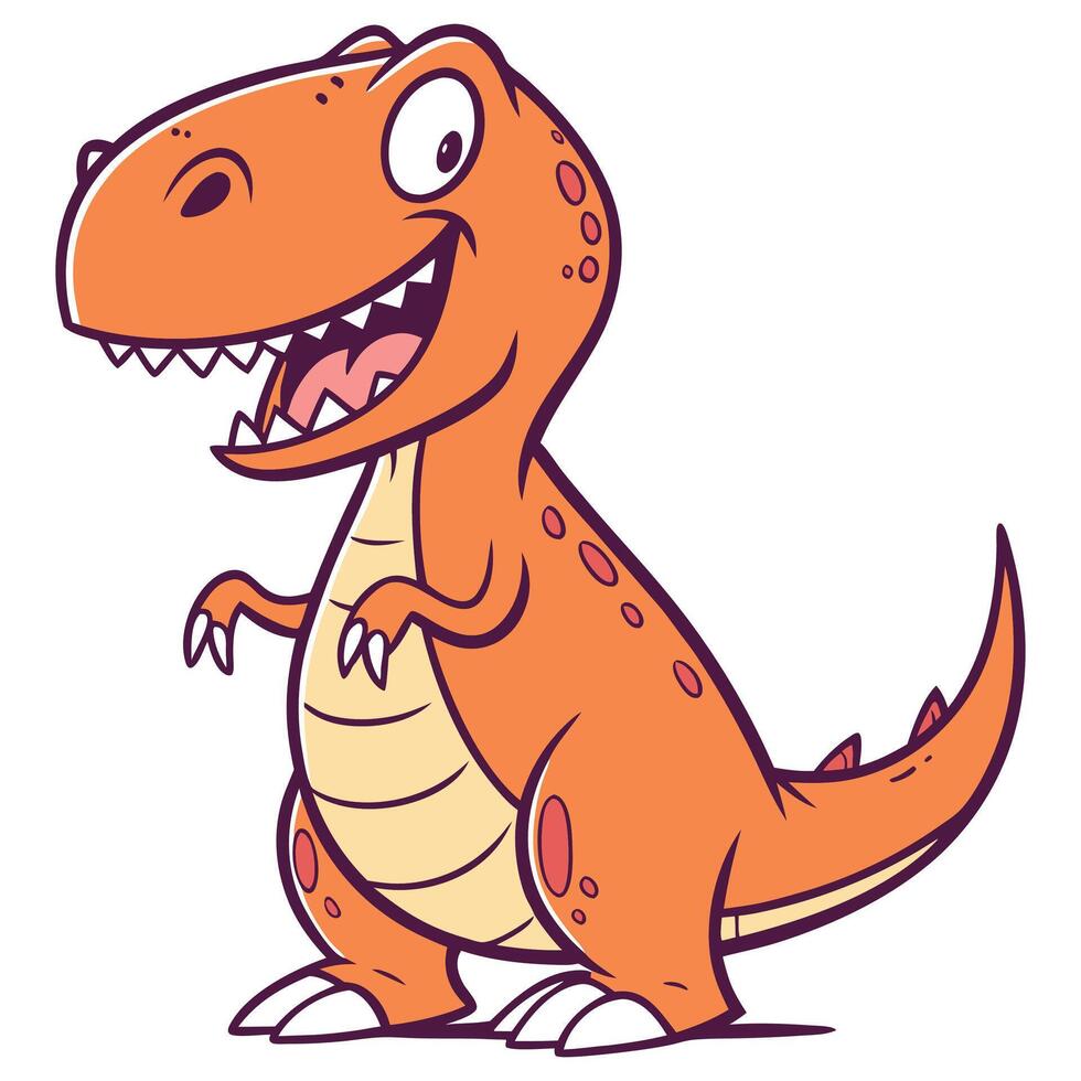 Friendly Dino with a Big Heart logo. vector