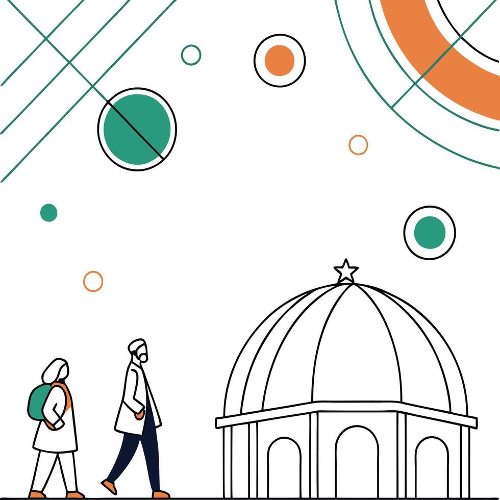 Flat Design in Vibrant Modern Style. vector