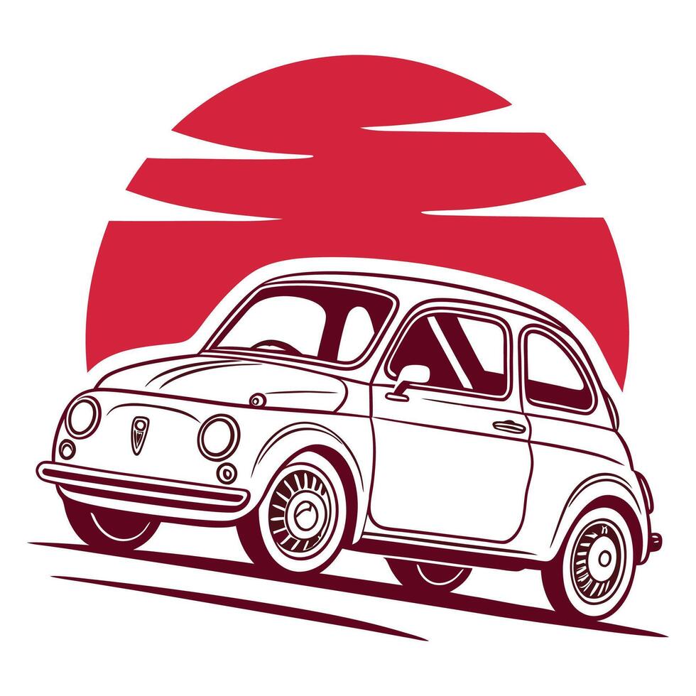 Simple City Car Logo with Smooth Lines. vector