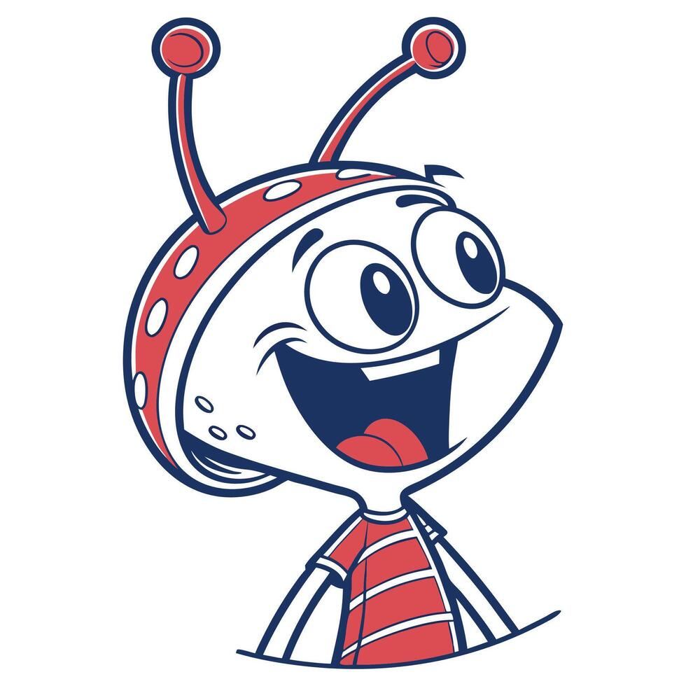 Joyful Alien Character with a Friendly Smile logo. vector