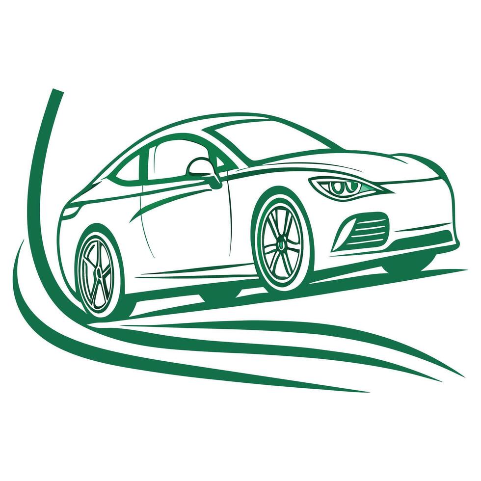 Hybrid Car Logo Design. vector