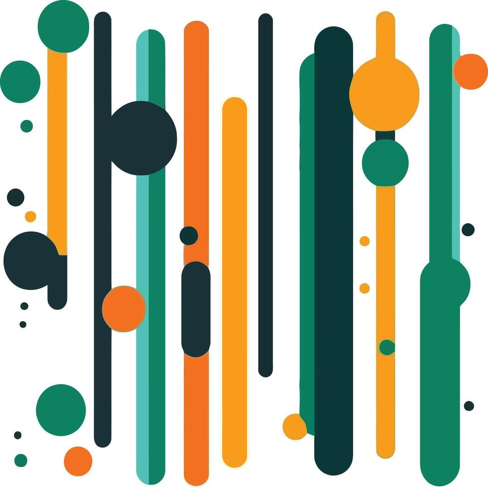 Minimalist Art with Colorful Lines and Shapes. vector