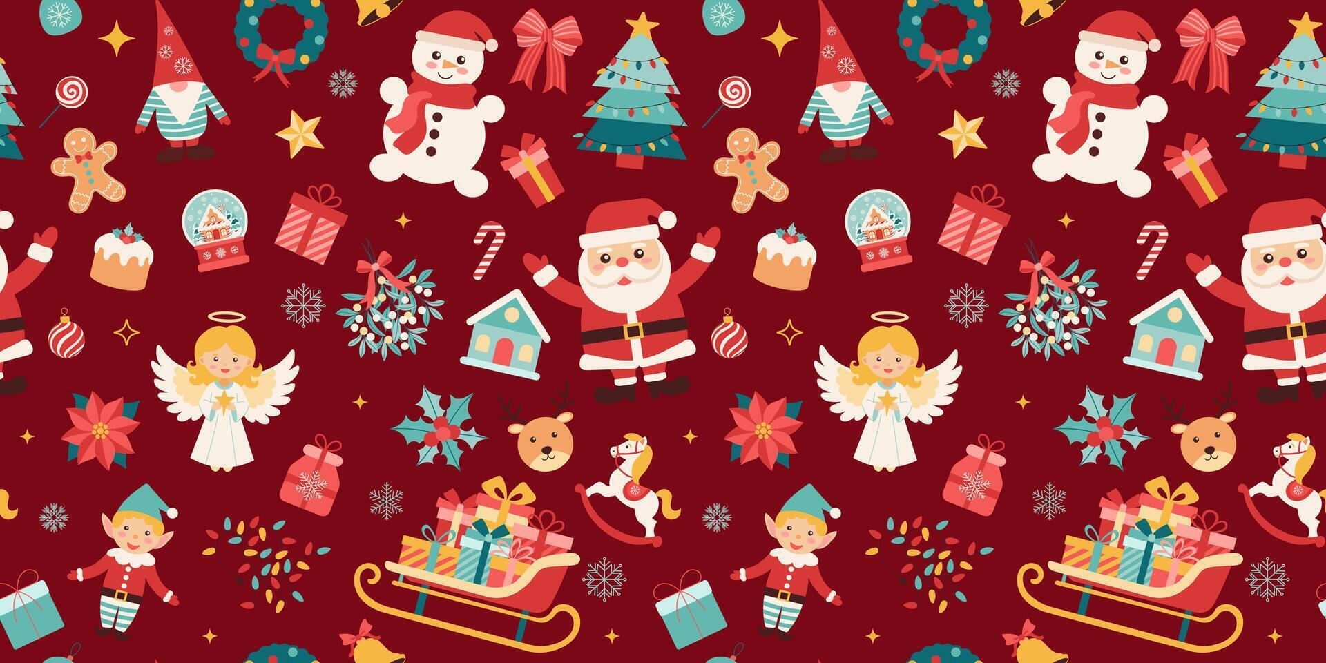 Christmas seamless pattern vector