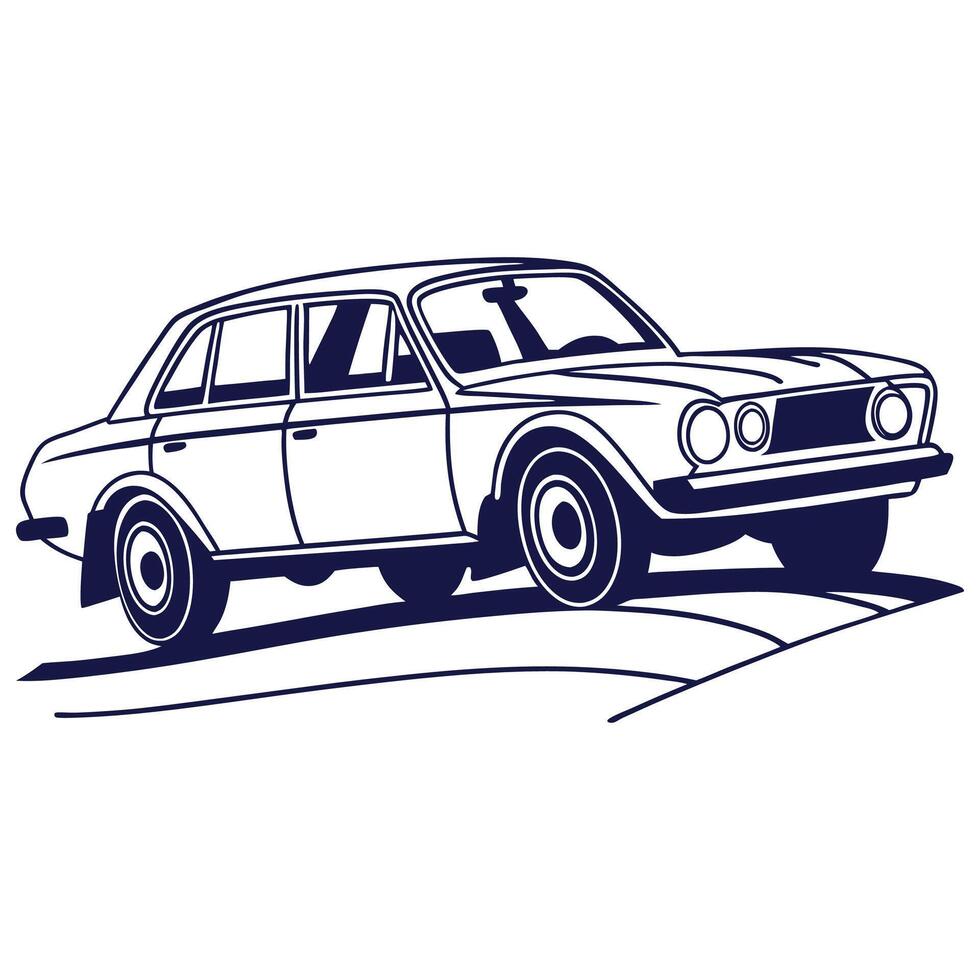 Retro car icon. vector