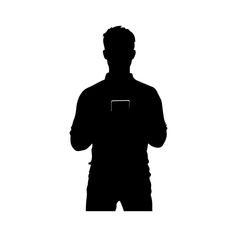 Black silhouette of a app developer vector