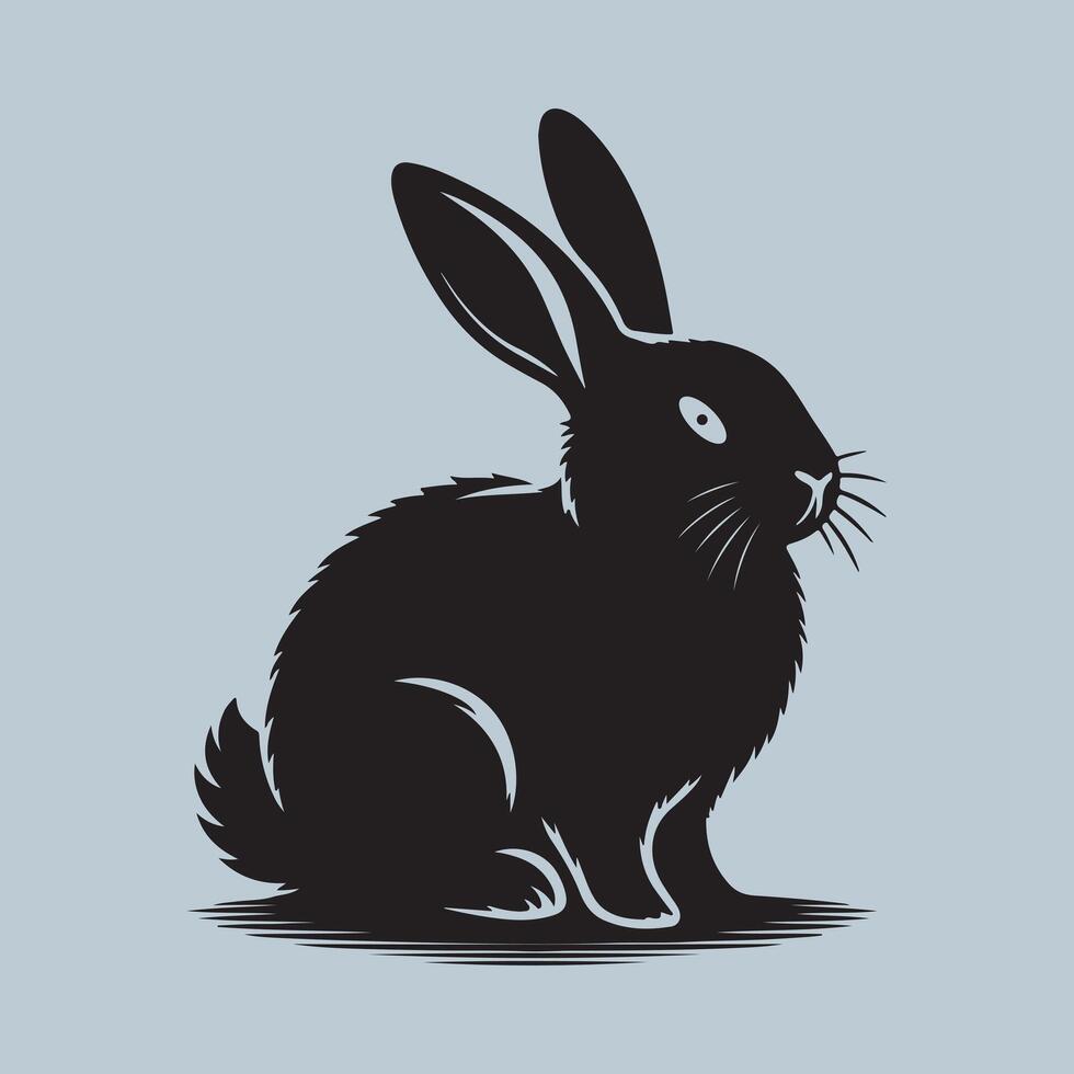 Rabbit Silhouette illustration design. vector
