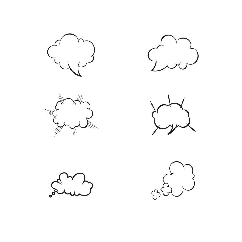 A set of four different cloud shapes vector