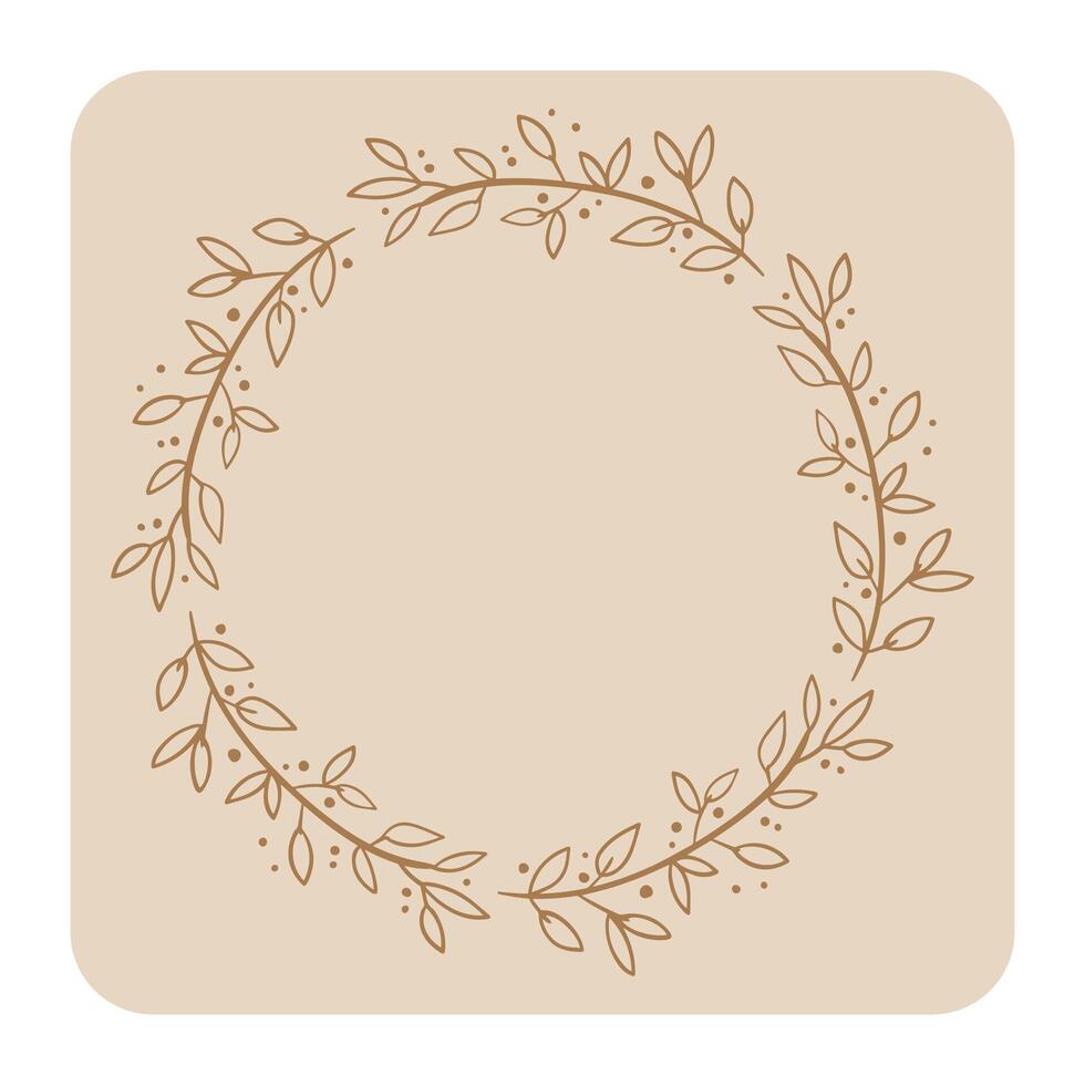 A round wreath made of leaves and berries vector