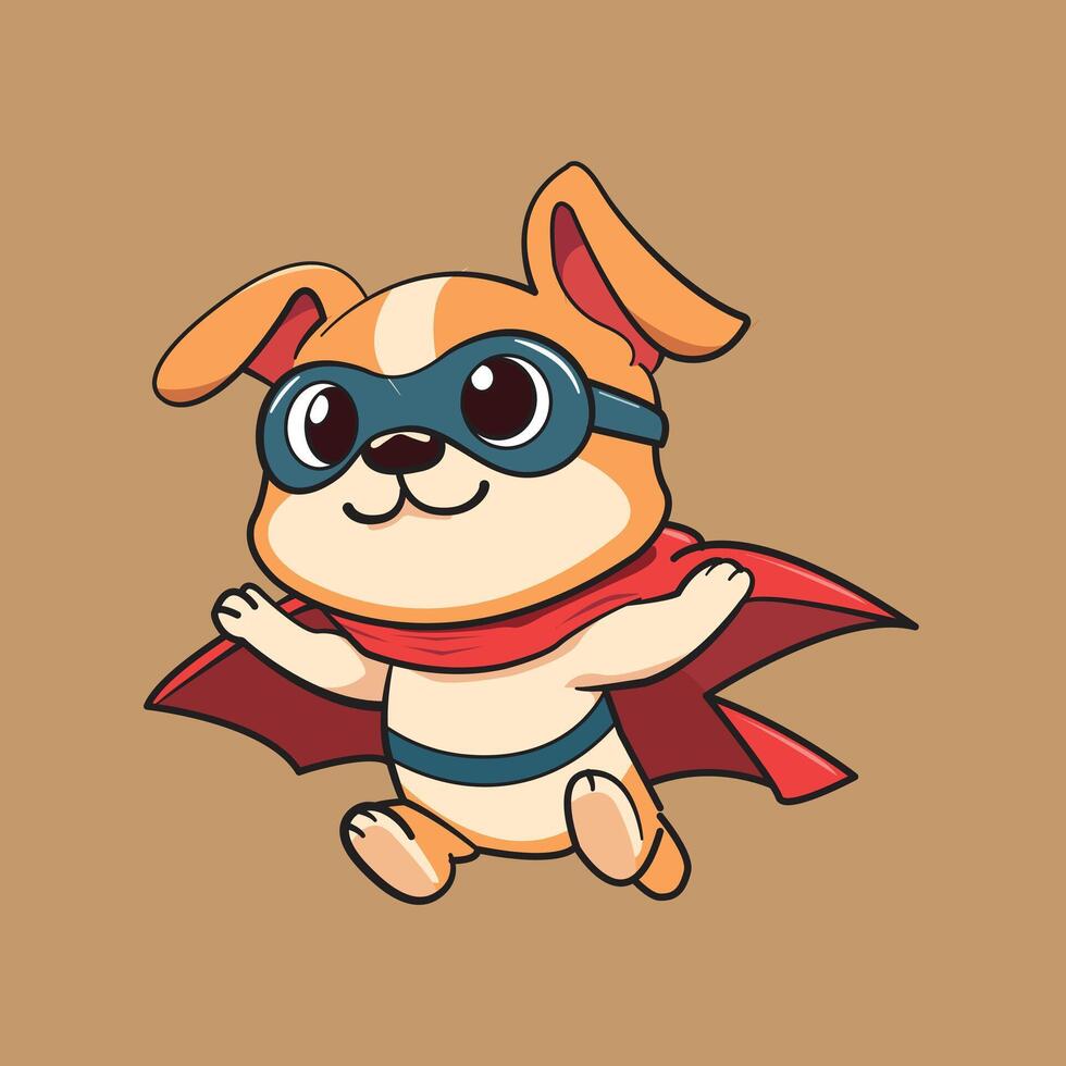 A cartoon dog wearing a cape and a mask vector