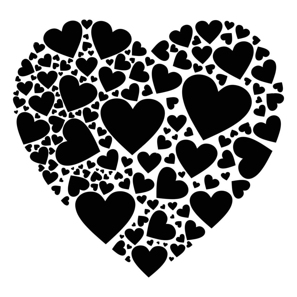 Love shape silhouette design for love. vector