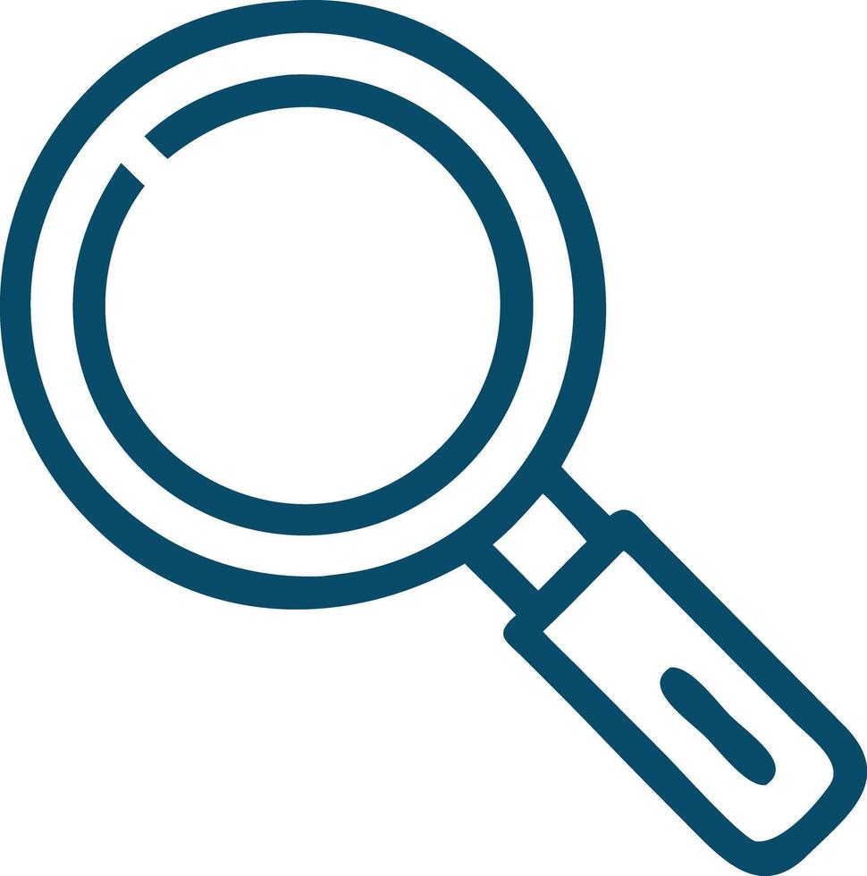Thin Outline Search Symbol, Background Removed vector