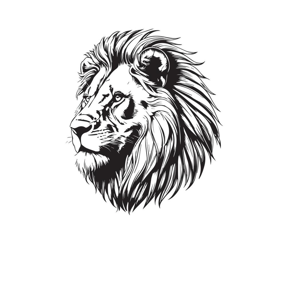 Lion head illustration vector