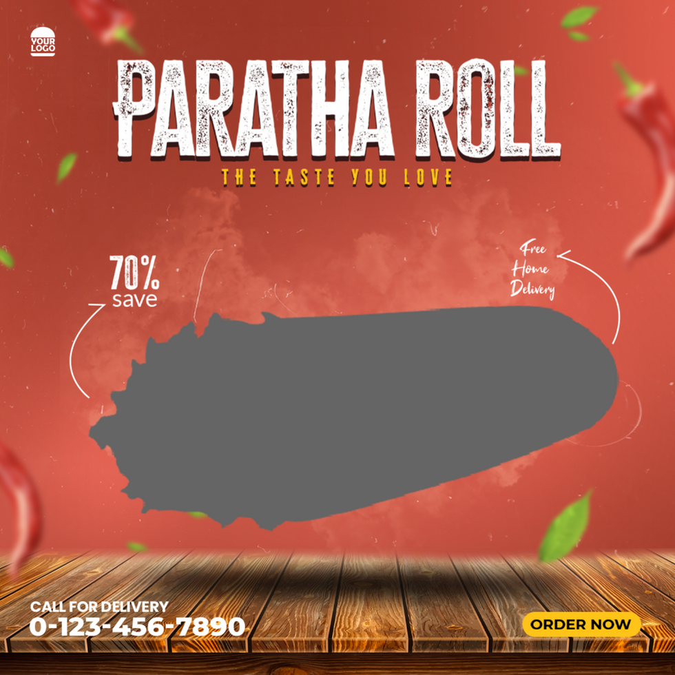 Paratha Roll Food Menu Banner Design Template psd