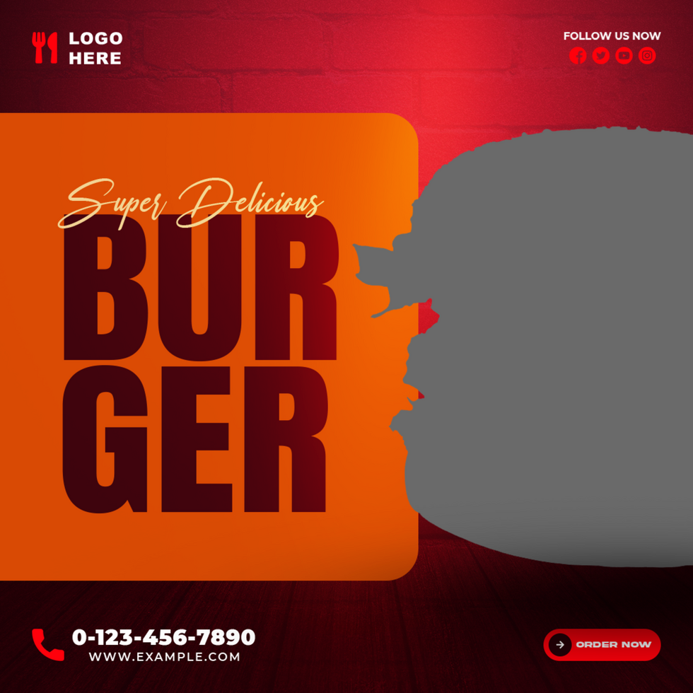 Special Delicious Burger Social Media Post Banner Design Template psd