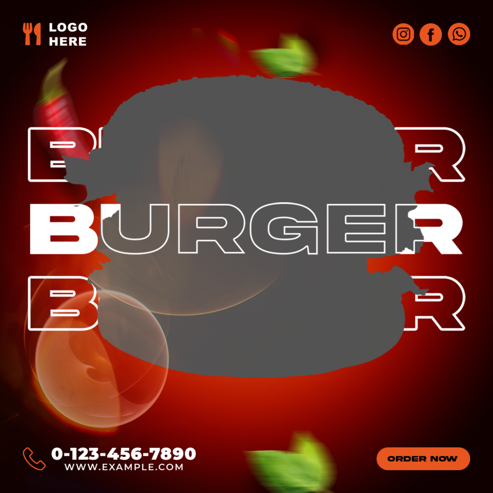 Burger Offer Social Media Post Banner Design Template psd